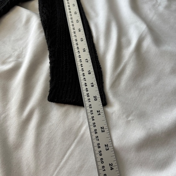 August Silk Women's Sheer Knit 3/4 Sleeve Open Front Cardigan Cover-up Black M - Picture 8 of 10